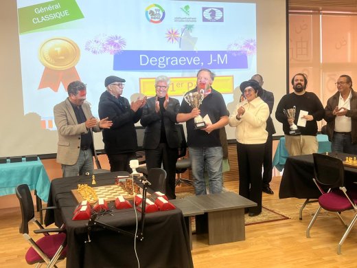 Le Grand Maître français Jean-Marc Degraeve réalise un triplé historique à Marrakech