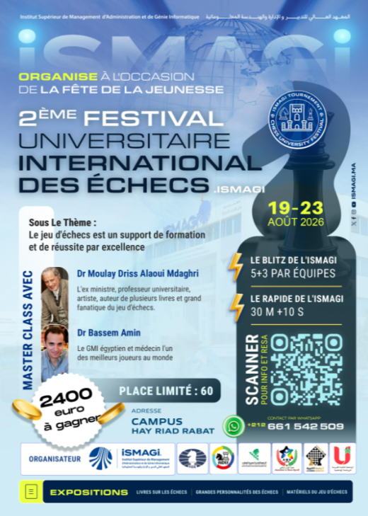 La 2e édition du Festival international universitaire ISMAGI des échecs