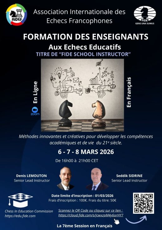 Cours de préparation « FIDE School Instructor »